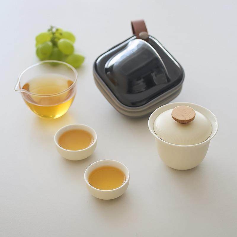 奶油风旅行茶具小套装一壶二杯便携式快客杯玻璃功夫泡茶壶杯户外,金属材料及制品,金属加工件/五金加工件,淘宝优惠券,粉丝福利购,淘宝优惠卷