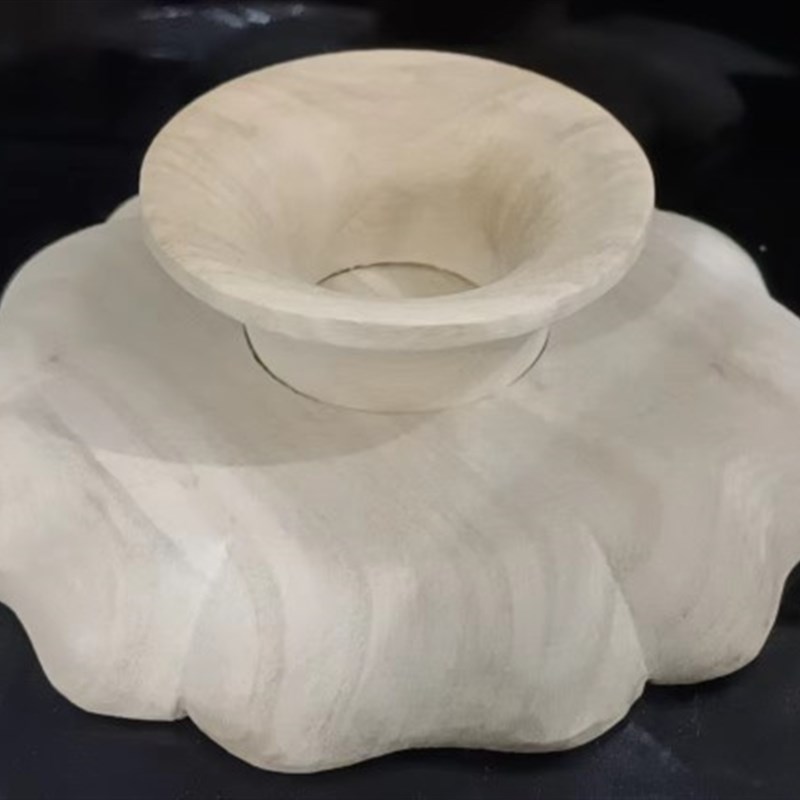 木胎大漆漆器花瓣盘子漆艺彩绘胚漆画材料金缮微瑕diy新品订制