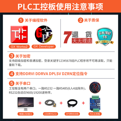 国产简易PLC工控板可编程逻辑控制器兼容FX2NFX1N梯形图程序