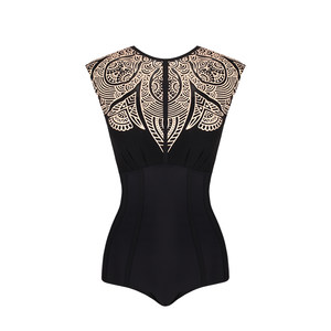 凯迪龙泡温泉泳衣性感连体三角游泳衣聚拢保守复古云肩显瘦泳装女