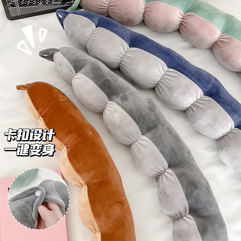 U型枕毛毛虫护颈枕飞机可携式旅行神器卡通毛绒办公室午休睡觉抱