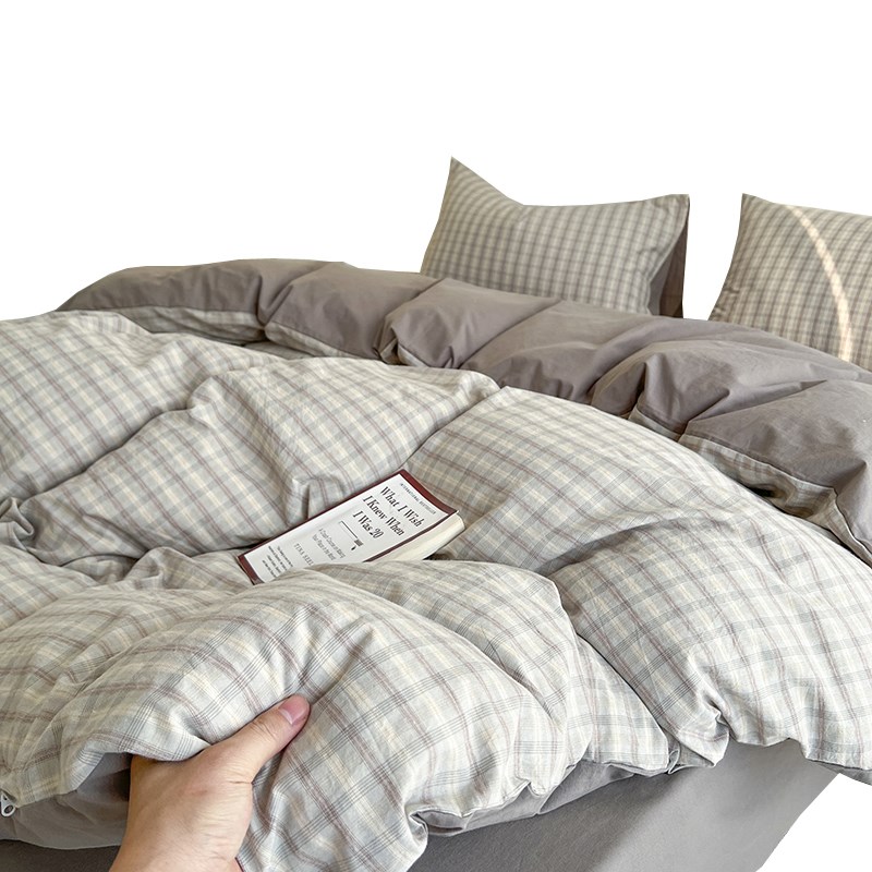 非全棉双层纱被套单件被罩180X200X23学生宿舍单人被单四件套