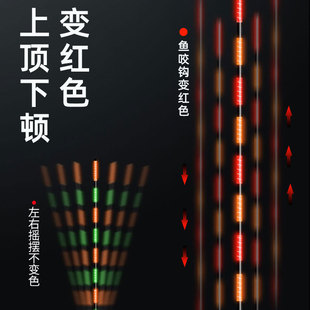 罗非夜光漂黑坑罗飞鲮鱼打浮专用电子鱼漂短脚长身 重力感应浮漂