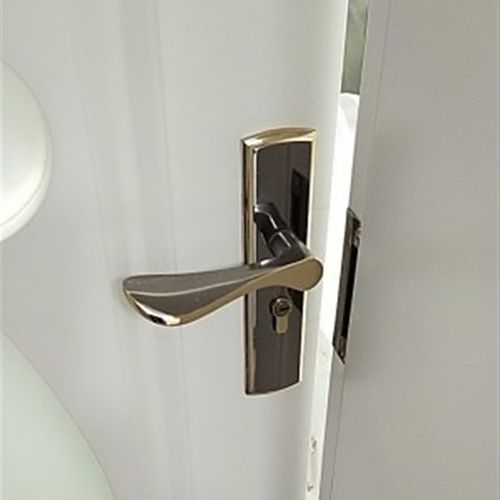 实木门锁老式门把手小50锁黑色门锁家用静音黑色简约卧室房门锁