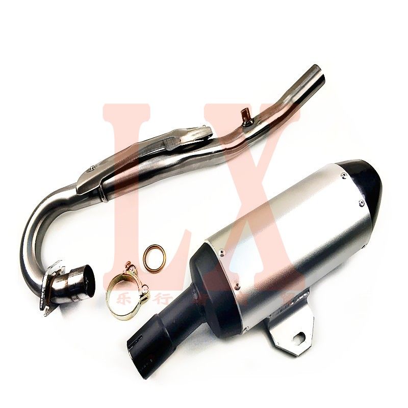 越野机车海陵MX6M4qM5M7M8排气管总成排气筒后段散热器消音器