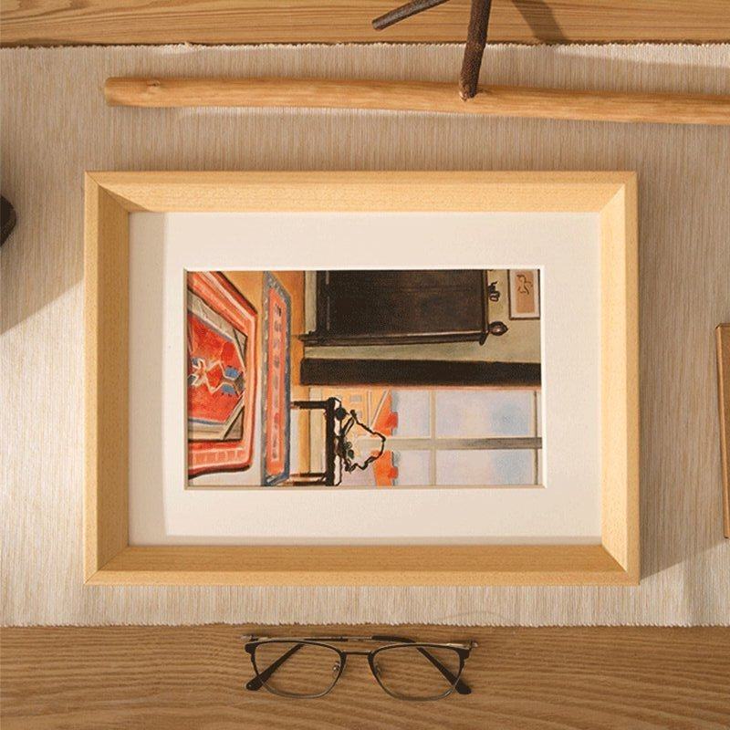 实木相框挂墙20寸16寸24素描海报外框架8K开4ka4拼图画框定制装裱