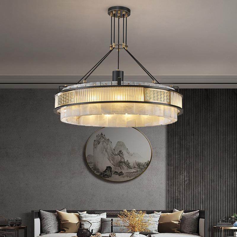 新中式云石吊灯大厅轻奢客厅灯全铜别墅圆形餐厅卧室灯复古风,自行车/骑行装备/零配件,更多零件/配件,淘宝优惠券,粉丝福利购,淘宝优惠卷