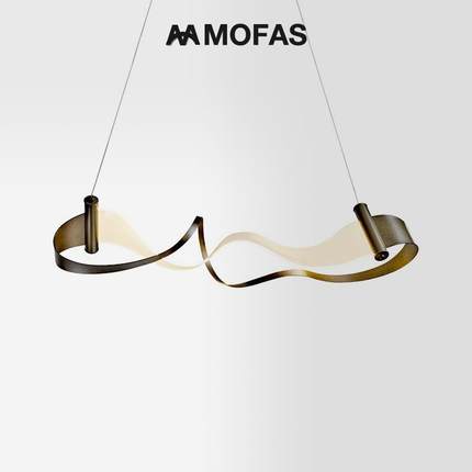 北欧后现代简约艺术个性创意轻奢设计师餐厅灯吧台led长条吊灯具