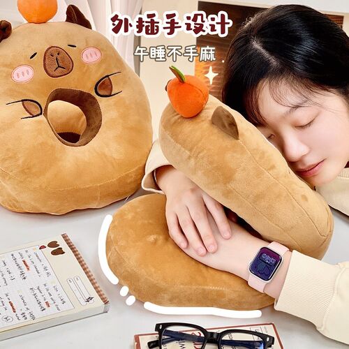 豚鼠趴睡枕创意可爱午睡枕上班族学生女生女孩办公室午休枕头抱枕