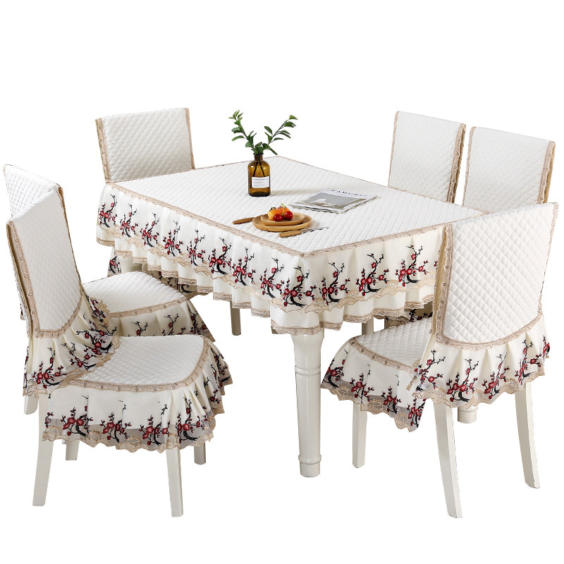餐桌布椅套椅垫套装简约现代防滑家用长方形茶几桌布布艺椅子套罩