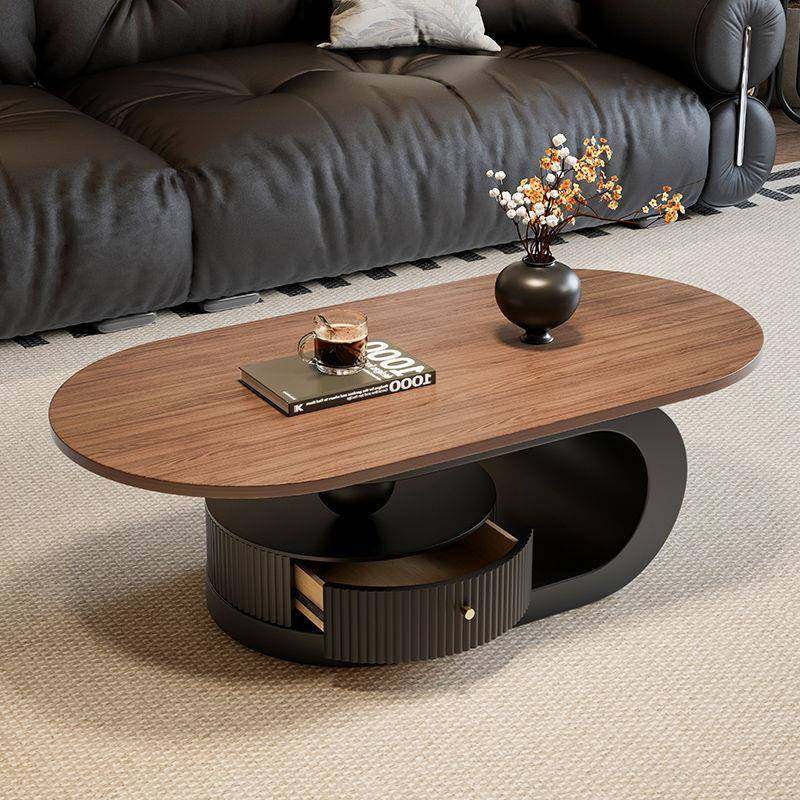 极简实木椭圆茶几现代简约客厅家用小户型古风轻奢高级组合带抽屉,3C数码配件,其它配件,淘宝优惠券,粉丝福利购,淘宝优惠卷