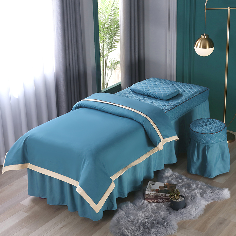 可定做美容床罩四件套泰r式足浴美容院棉质美体洗头四季通用床罩