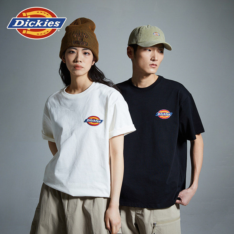 【明星同款】Dickies帝酷适小毛圈徽章Logo重磅棉宽松短袖T恤J