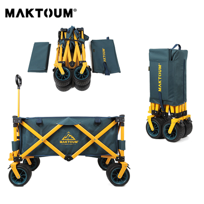 马科途MAKTOUM静音橡胶轮营地露营郊游野餐推车户外手拉车野营车