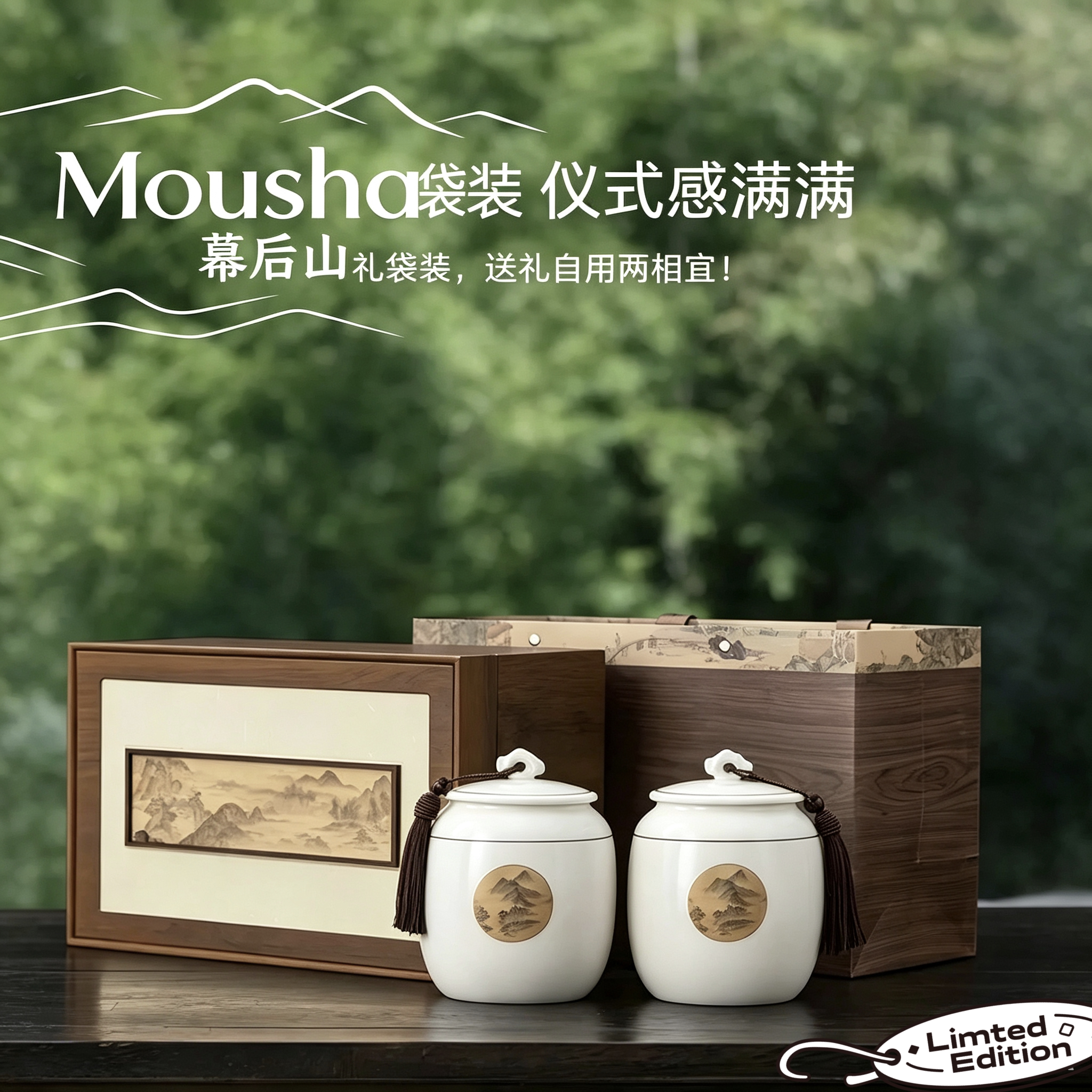 “西湖幕后山，龙井38号特级茶高山香醇出自深山秘境，藏于云雾深