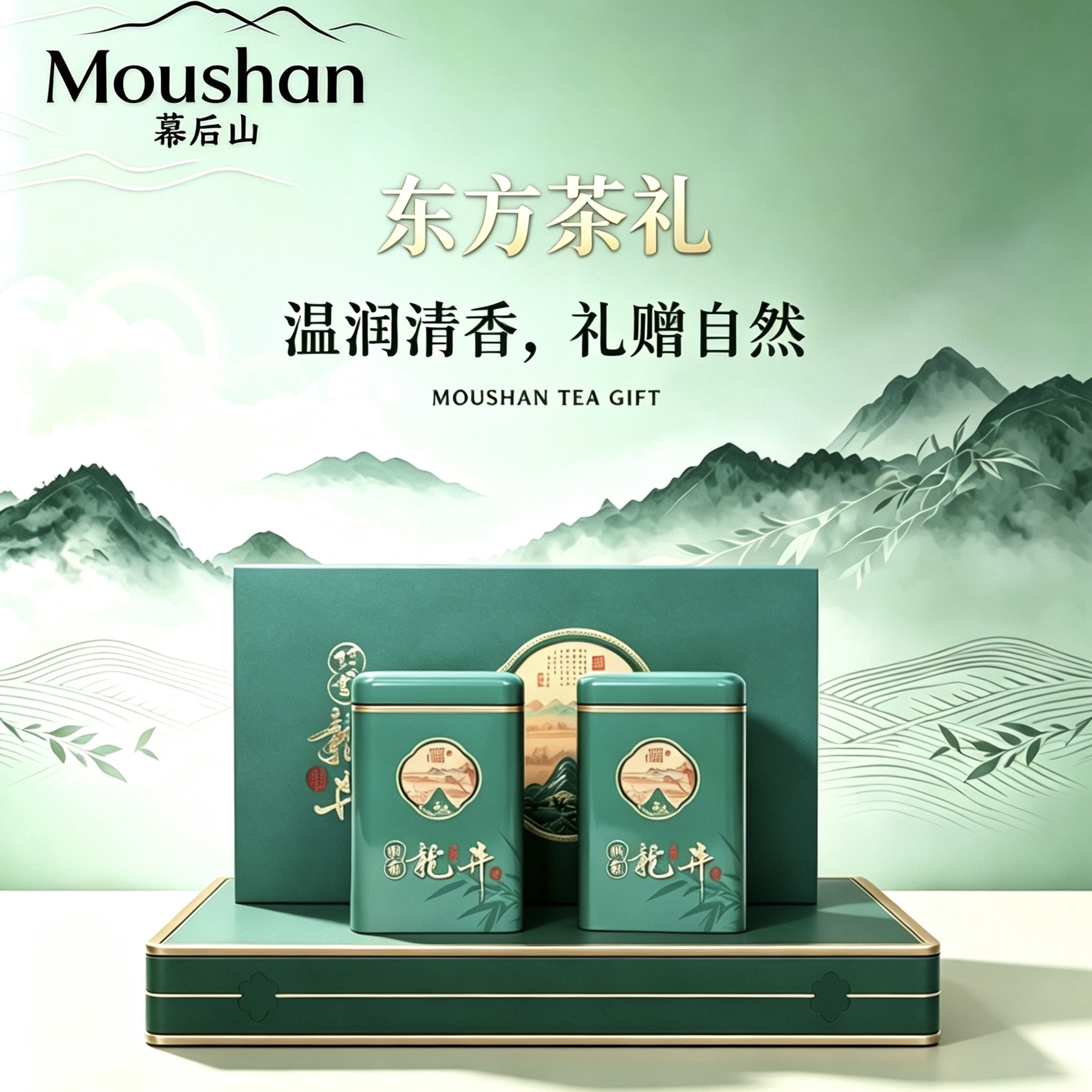 “西湖幕后山，龙井1号特级茶高山香醇出自深山秘境，藏于云雾深