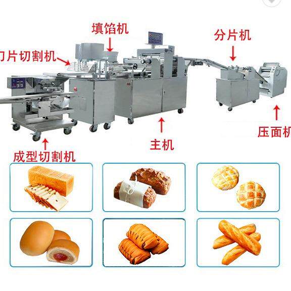 隆腾全自动面机包机生线棍 面包成型机自动吐司法制作MWN流水产线