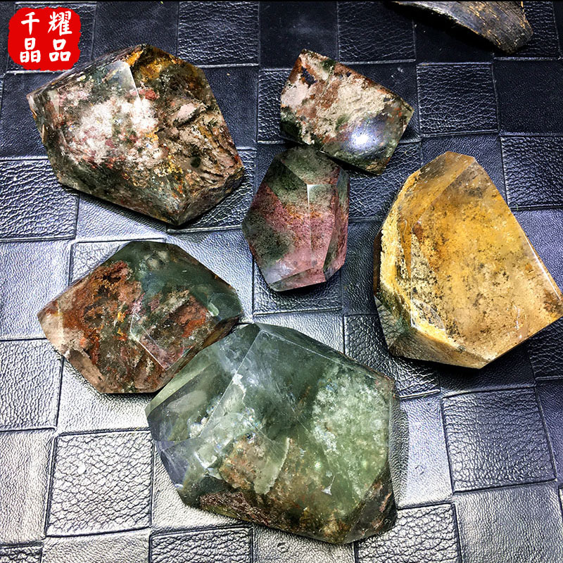 绿幽灵白幽灵聚宝盆千层山无事牌随形吊坠原M石水晶四季幽灵把玩