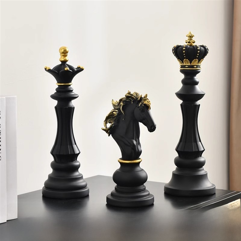 树脂象棋装饰品装饰窗入p口书架展示柜欧洲无障碍豪华酒柜工艺品