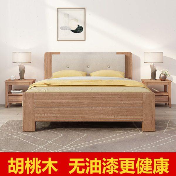 胡桃木实木床1.2米一米1米2儿童单人床1.35m1.51.8成老人家用床