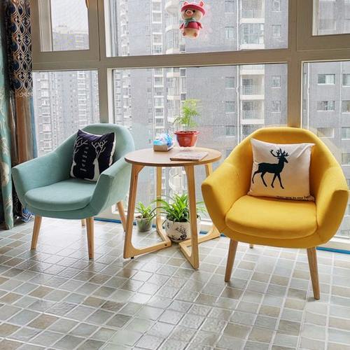 北欧懒人单人沙发休闲阳台座椅小户型卧室椅子心理咨询室沙发