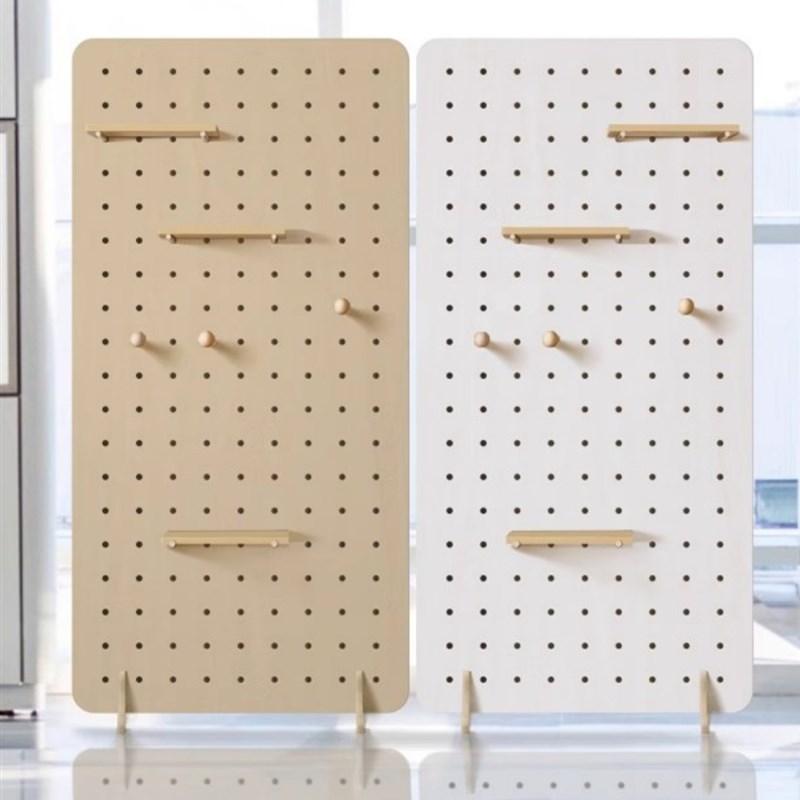 屏风隔断北欧日式可移动简易玄关落地置物架立式简V约洞洞板展示