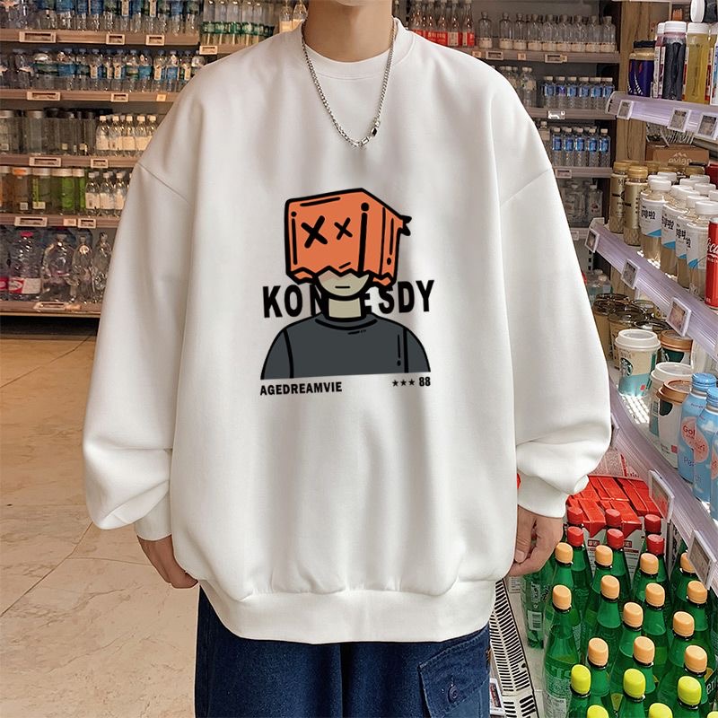 2025年新款秋冬季时尚洋气宽松圆领套头上衣卫衣加绒加厚男女同款