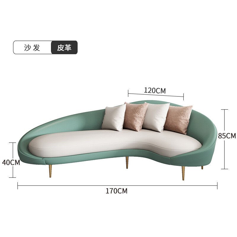 小木槿办公沙发北欧风客厅弧形沙发茶几组合小户型服装店美容