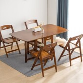 折叠餐桌家用小户型简易多功能楠竹餐桌椅组合现代简约伸缩饭桌子