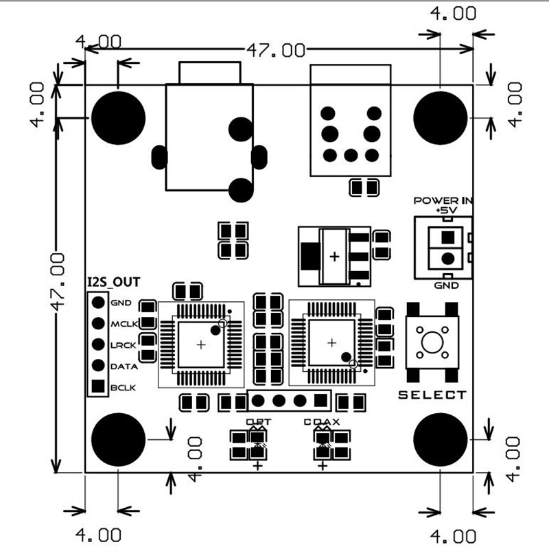Y13 AK4118接收板 同轴光纤转IIS i2s连DAC解码器pcm1794 es9038