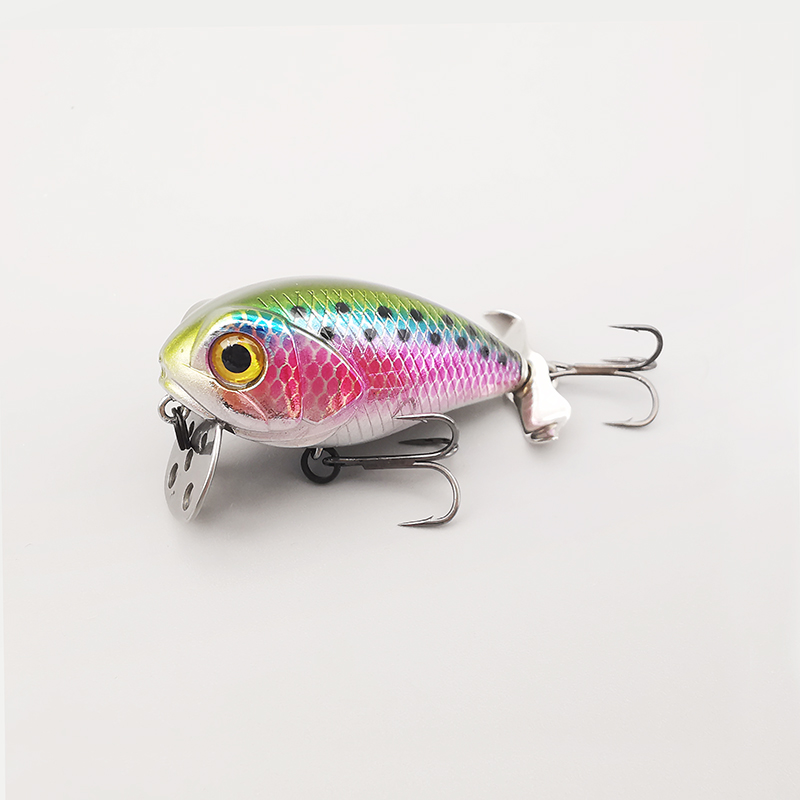 4.5厘米9克 气泡陷阱金属唇板 尾部螺旋桨 超浅层摇滚小胖CRANK饵