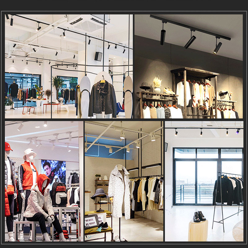 轨道灯led射灯服装店铺COB商用明装30W导轨式家用女装超市洗墙灯