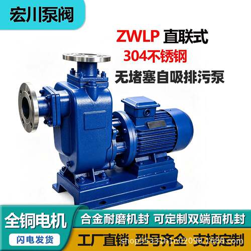 65ZWLP25-50直联式不锈钢无堵塞自吸排污泵提升泵市政工程排污泵