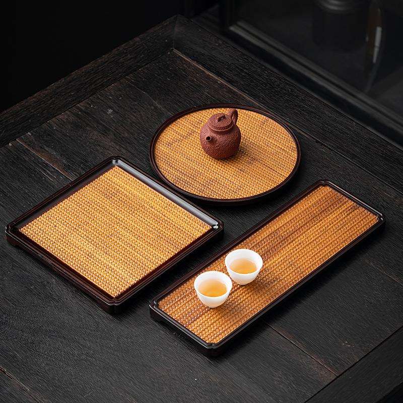 重竹干泡台托盘竹制席面竹席茶托壶承家用小号茶盘餐盘日料蛋糕盘