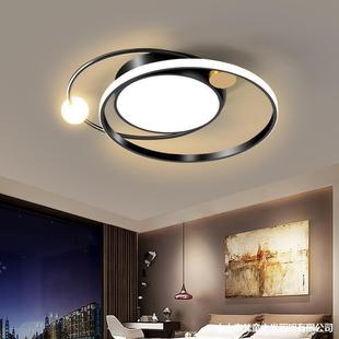 led网个性奢餐厅轻现代主卧室简约房间灯灯灯具红厅房顶灯北欧卧