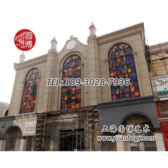 彩绘镶嵌玻璃彩色玻璃门窗彩色艺术玻璃蒂凡尼镶嵌玻璃圆博玻璃