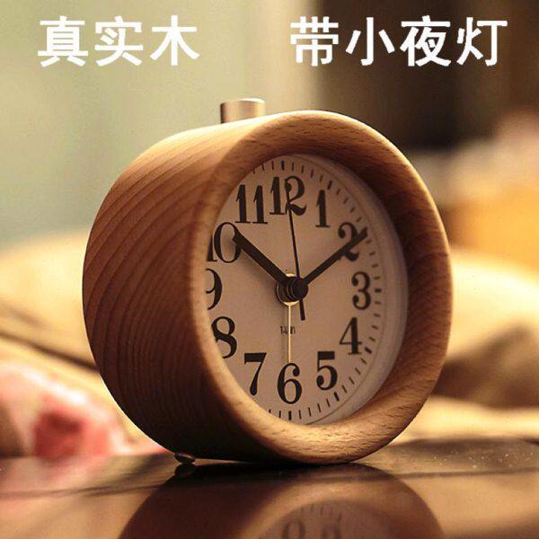 T－LAB&rsquo;S木头学生创意个性卧室床头静音包邮贪睡懒人夜光小闹钟