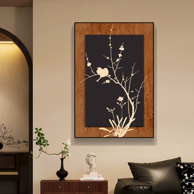 中古风墨竹现代装饰画客厅卧室壁纸走廊玄关沙发背景墙入户挂画