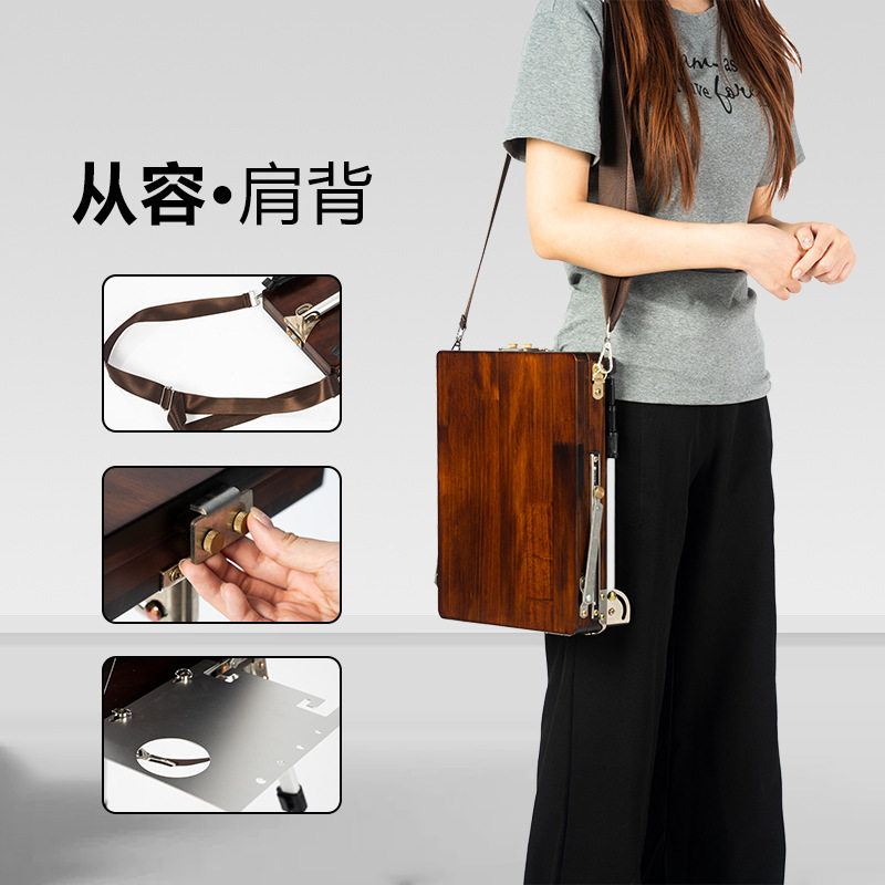 折叠金属画架意大利油画箱手提美术支架式画架画室户外写生专用