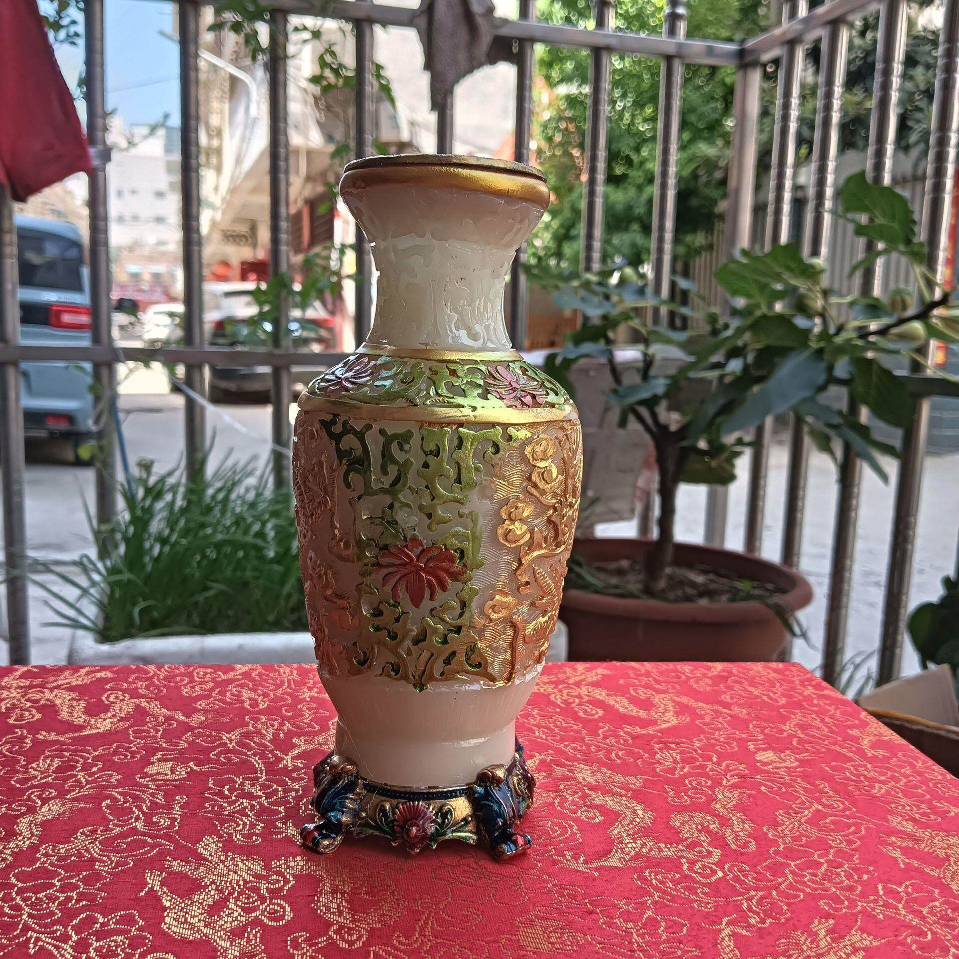 玉花树脂3218045瓶装饰摆设仿夜光瓶家仿居客厅古摆件工艺品