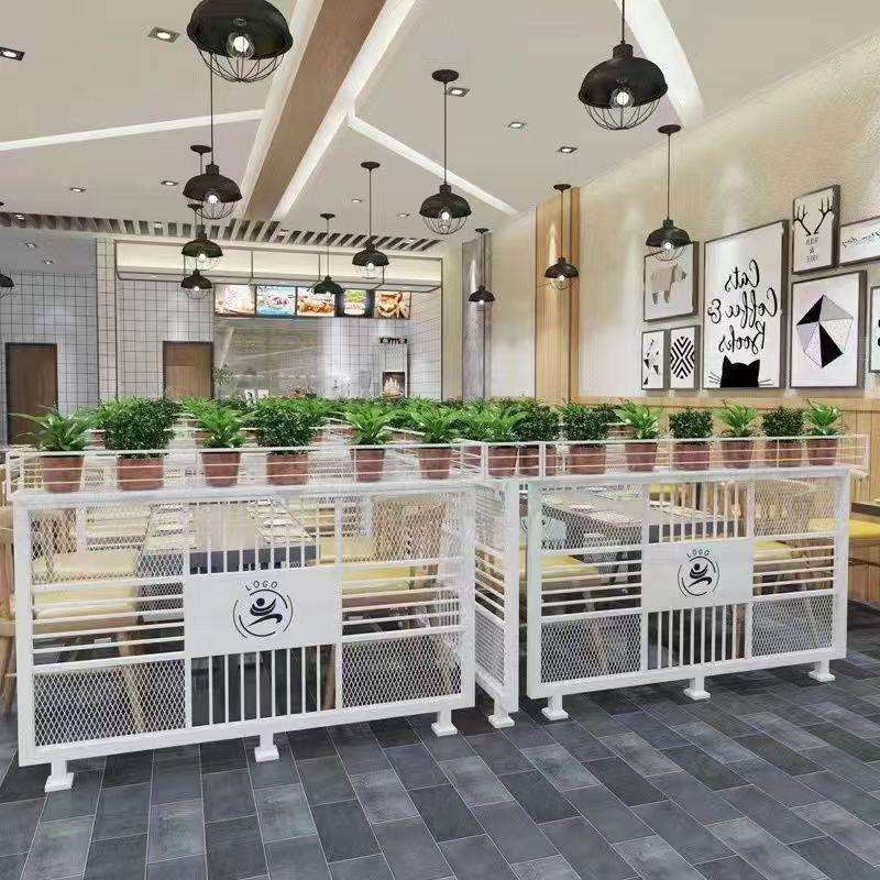 铁艺屏风半截绿植矮工业风隔断酒吧餐厅火锅围栏花架奶茶店护栏