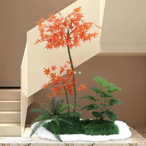 绿植造景组合阳台景观布置室内假植物橱窗装饰商城大型落地花