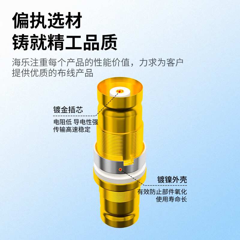 2M两兆线L9母转母视频直通对接头 10个装