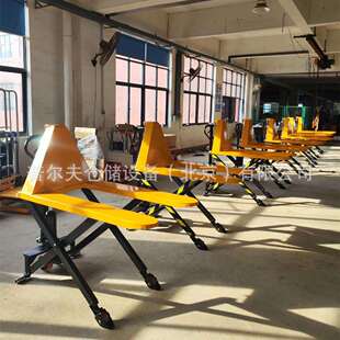 1吨电动剪叉式搬运车双油缸手动高行程地牛高起升不锈钢液压叉车