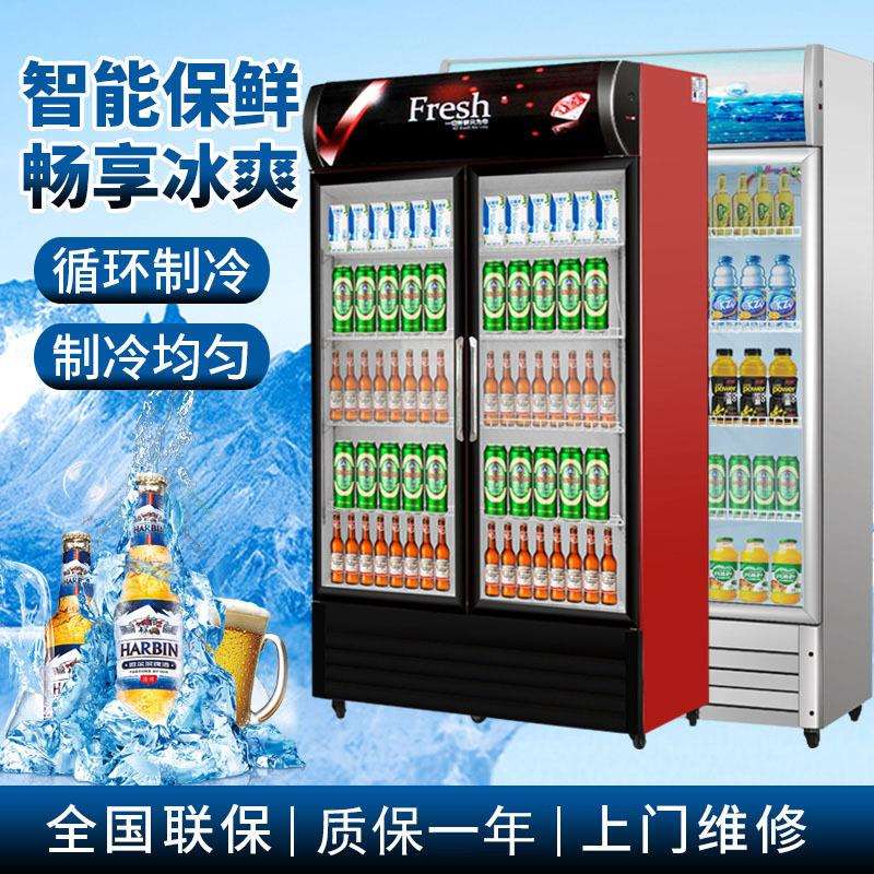 德曜冷藏展示柜单门饮料柜商用双开门冰柜冰箱超市啤酒保鲜柜立式