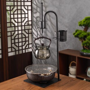 岳恒老岩泥聚宝炉电陶炉家用煮茶炉蒸煮茶壶悬挂吊壶围炉煮茶茶具