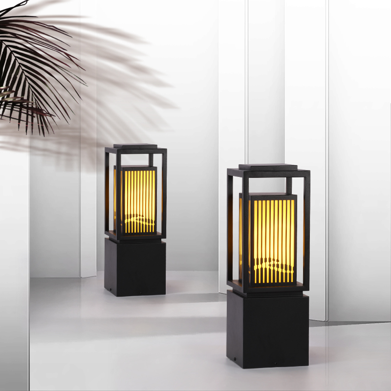 太阳能草坪灯户外防水庭院灯柱头灯花园别墅社区新U中式草地景观