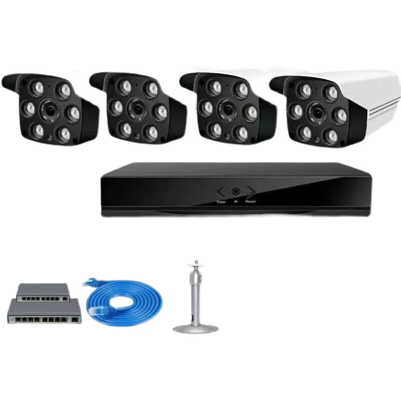 2560P超市工厂POE成s套监控摄像头设备监控器高清套装家用红外夜