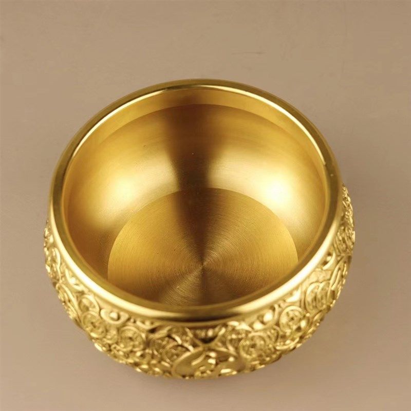 黄铜招财聚宝盆摆件铜钱元宝客厅财位玄关办公室公开业收银台中式,家居饰品,桌面摆件,淘宝优惠券,粉丝福利购,淘宝优惠卷