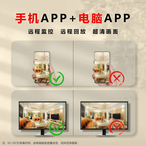 无线监控摄d像头录像套装全套设备90天180天商铺超市驿站学校民宿